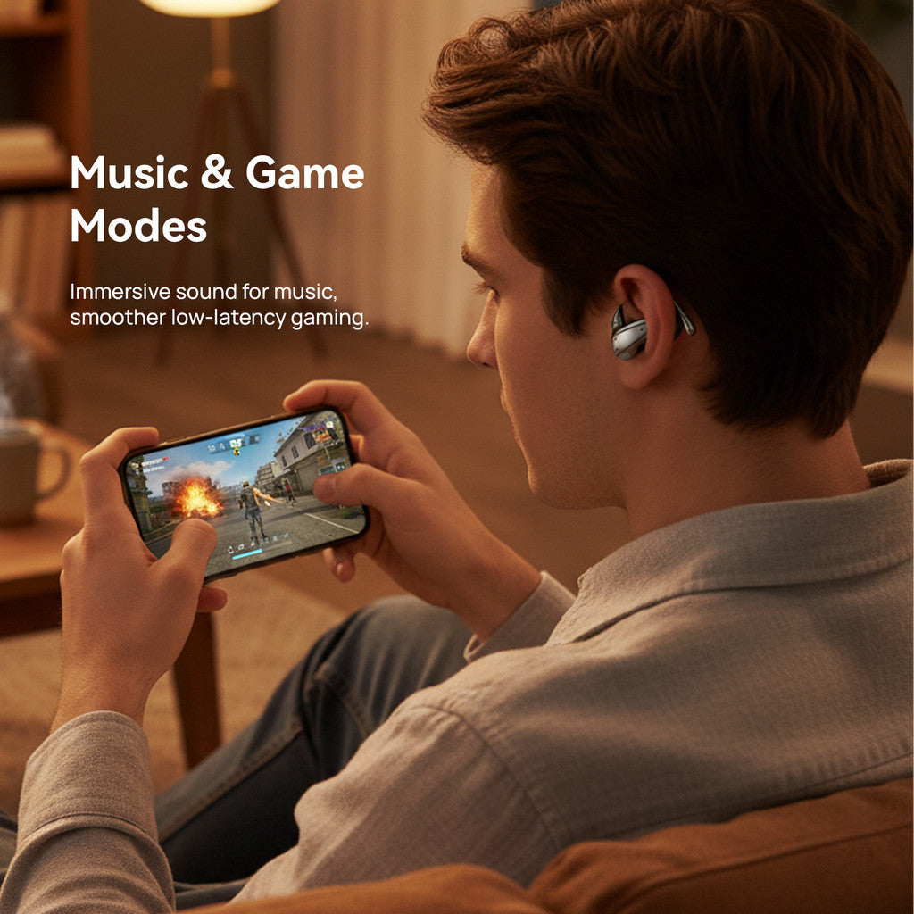 KiiP X8 PRO OWS TWS Gaming Open Ear Hook Headphone IPX7 Waterproof Bone Conduction HiFi Stereo Sport Headset