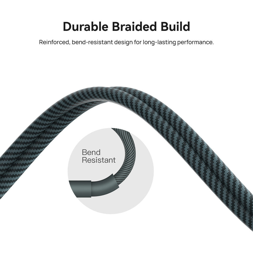 KiiP B60 Kabel Data 60W USB C Braided 50cm Fast Charging Cable PD QC 3.0