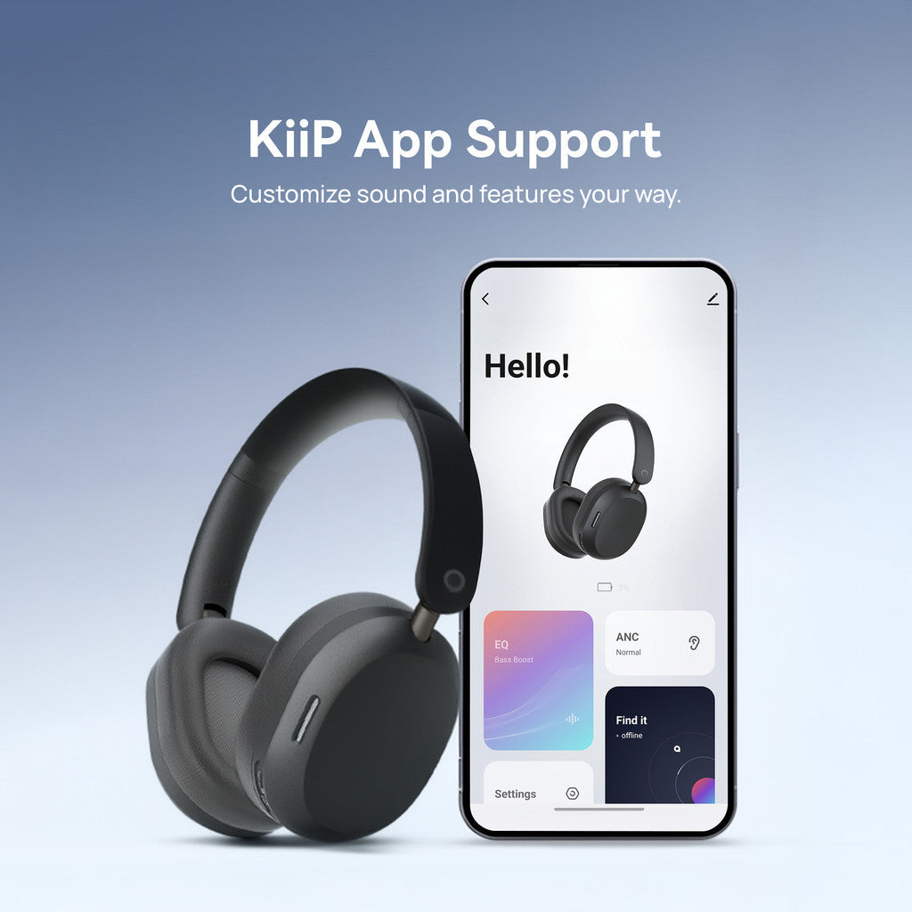 KiiP TH100 ANC Wireless/Wired Over-Ear Headphone Spatial Audio