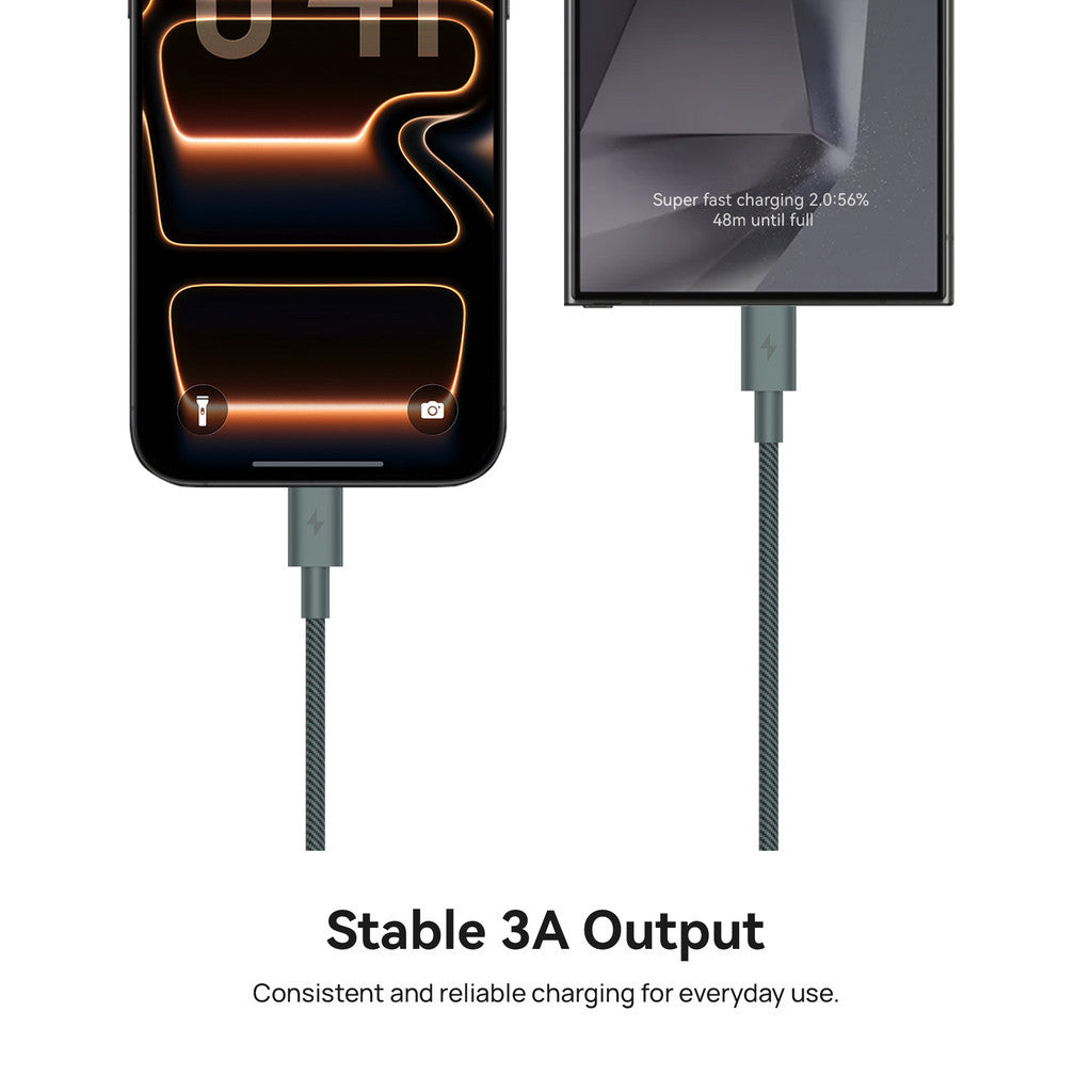 KiiP B60 Kabel Data 60W USB C Braided 50cm Fast Charging Cable PD QC 3.0