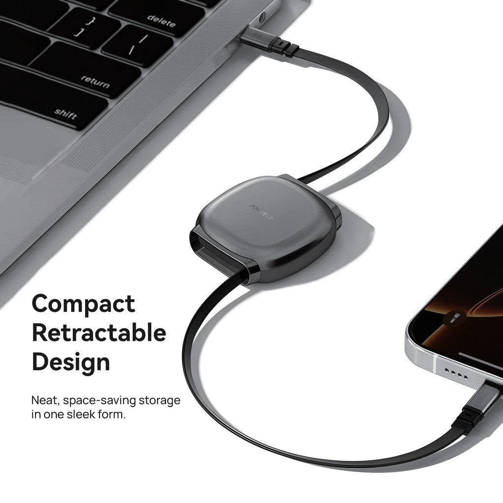 KiiP PowerCube Retractable Charging Cable Up To 240W C to C/C to L