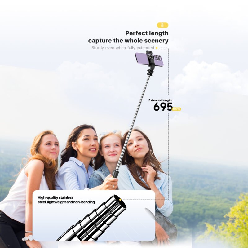 KiiP Selfie05 Portable Selfie Stick Integrated Tripod 70cm 360° Rotation - Image 4