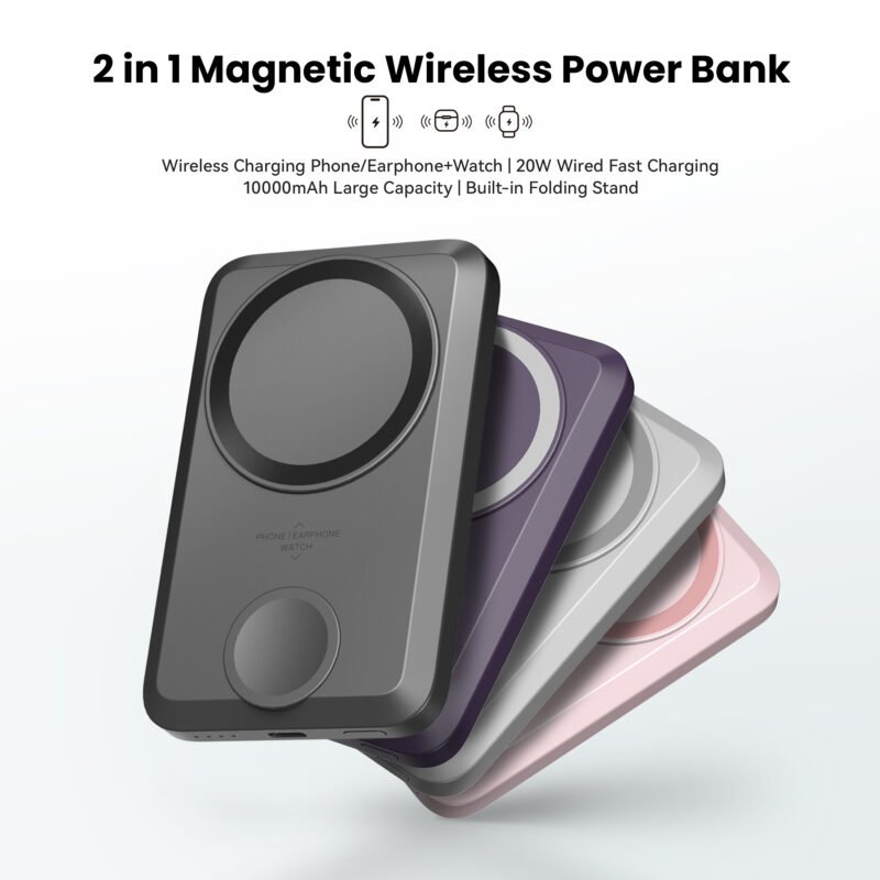 KiiP Wireless EW31 2in1 Power Bank Wireless Magnetic Powerbank Iwatch 10000 mAh Type C PD - Image 2