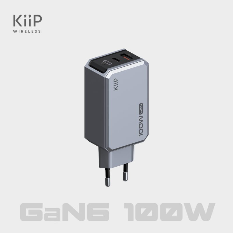 KiiP Adaptor GaN6 Fast Charging 100W Kepala Charger Quick Charging Travel Adapter