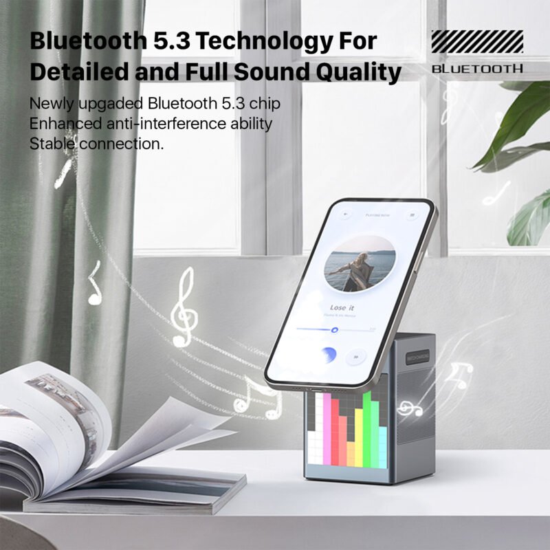 KiiP Wireless T3 6in1 Wireless Charging Station Fast Charging 15W Qi2 LED Speaker Portable - Image 3