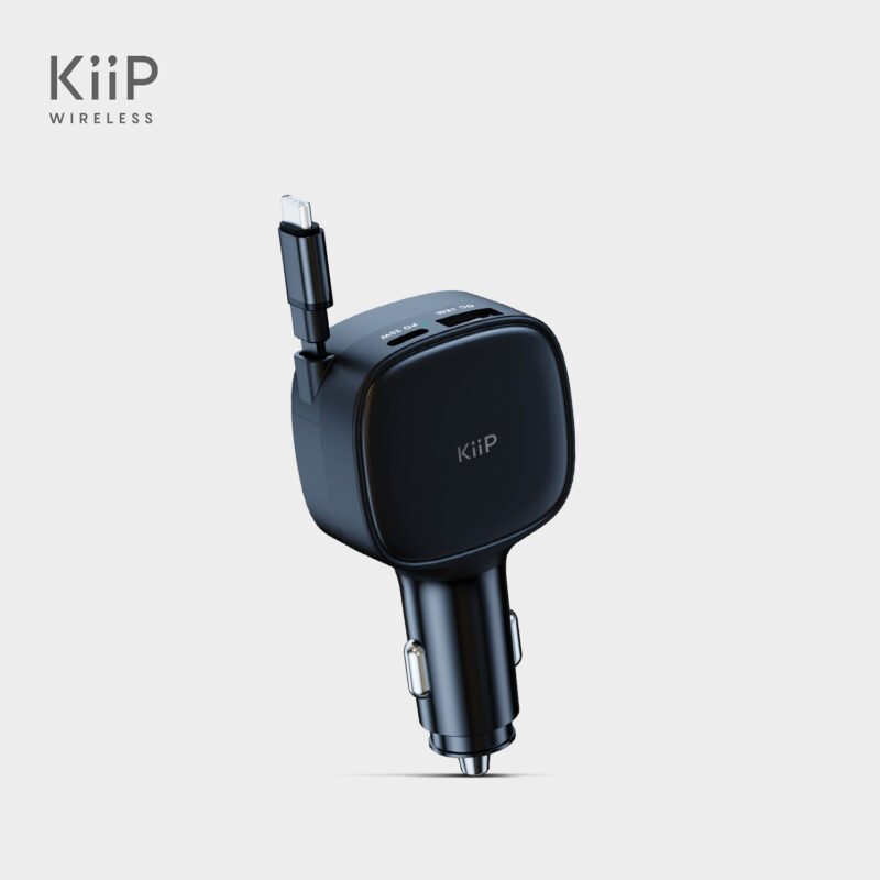 KiiP SC17 Car Charger Retractable PD 84W Charger Mobil Fast Charging