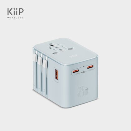 KiiP C27T Travel Adaptor GaN Adapter Charger Universal PD Fast Charging 25W - Biru