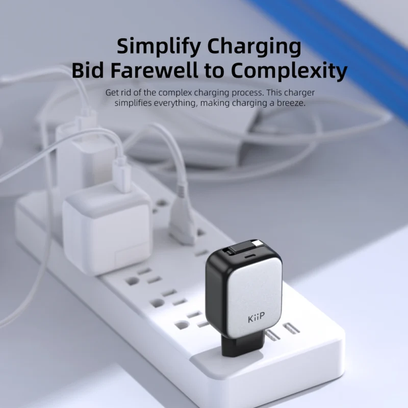 KiiP C30T Kepala Charger GaN PD Fast Charging 30W Retractable Built In Cable Type C - Image 6