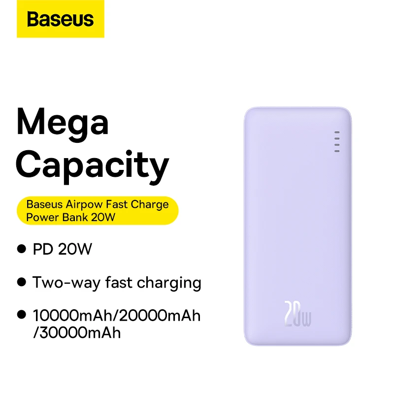 Baseus Airpow Fast Charge Power Bank 10000mAh 20W Quick Charge 3.0 PD