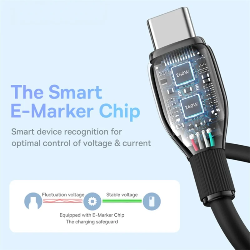 Type-C to Lightning/Type-C Charging Data Cable  1.2m Black - Image 3