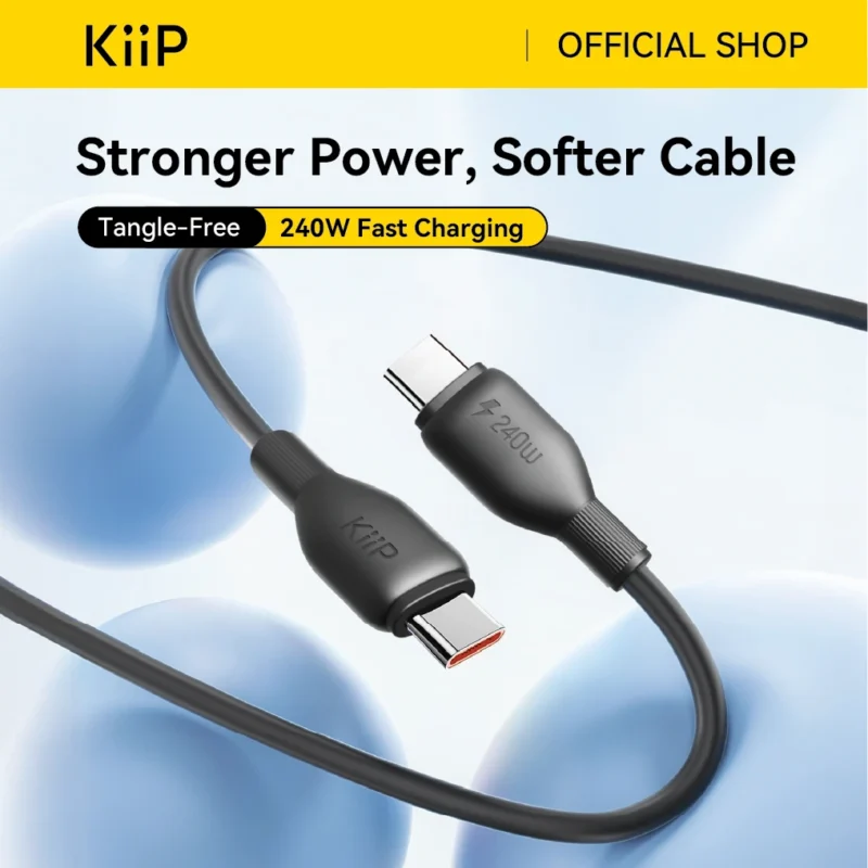 Type-C to Lightning/Type-C Charging Data Cable  1.2m Black