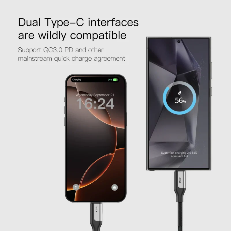 KiiP Magnetic Cable CMC120 Fast Charging Kabel Data Type-C to Type-C PD 240W - Image 4