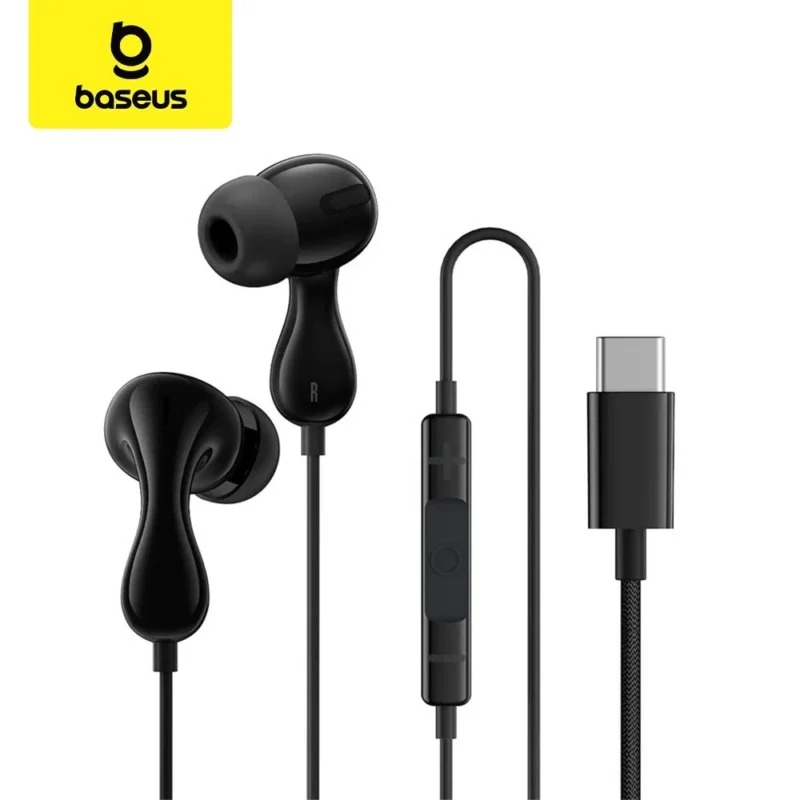 Baseus Headset Handsfree Encok Type-c Wired Earphone CZ20 Mic