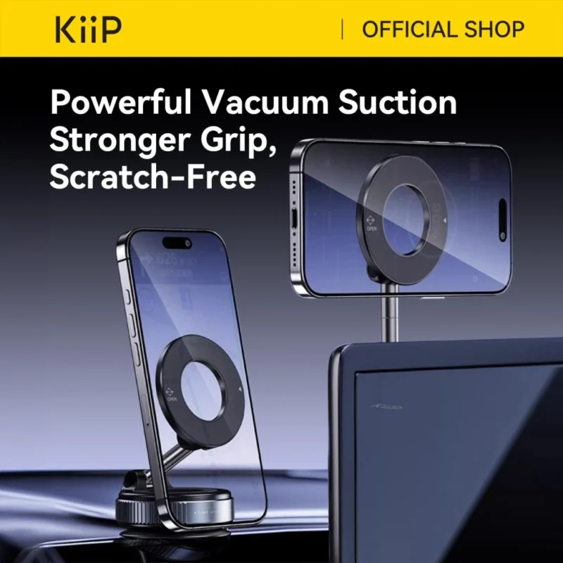 KiiP MCH09 Car Holder Magnetic Adjustable 360° Phone Holder Lipat Electric Mount Car Vacuum Suction - Image 2
