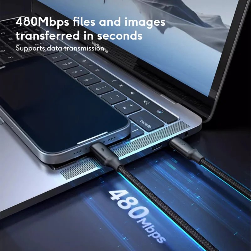 KiiP 2IN1 Kabel Data Iphone Android Fast Charging Built In Wireless Charger Magnetic Apple Watch 60W - Image 7