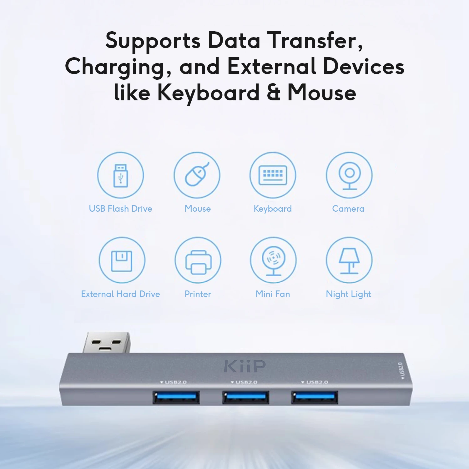 KiiP USB Hub 4 Port 5Gbps 3.0 Ultra Slim Built In Transfer Data Card Slot - Image 6