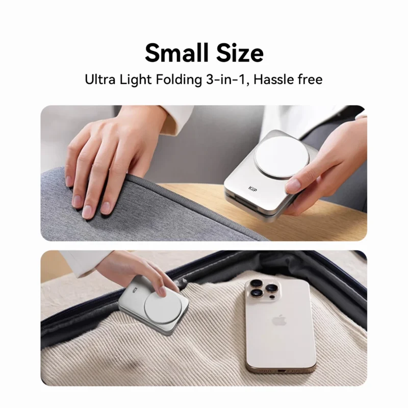 KiiP PWC02 3in1 Magnetic Wireless Charging 15W Foldable Portable Wireless Charger Magsafe Qi2 Travel Charger - Image 7