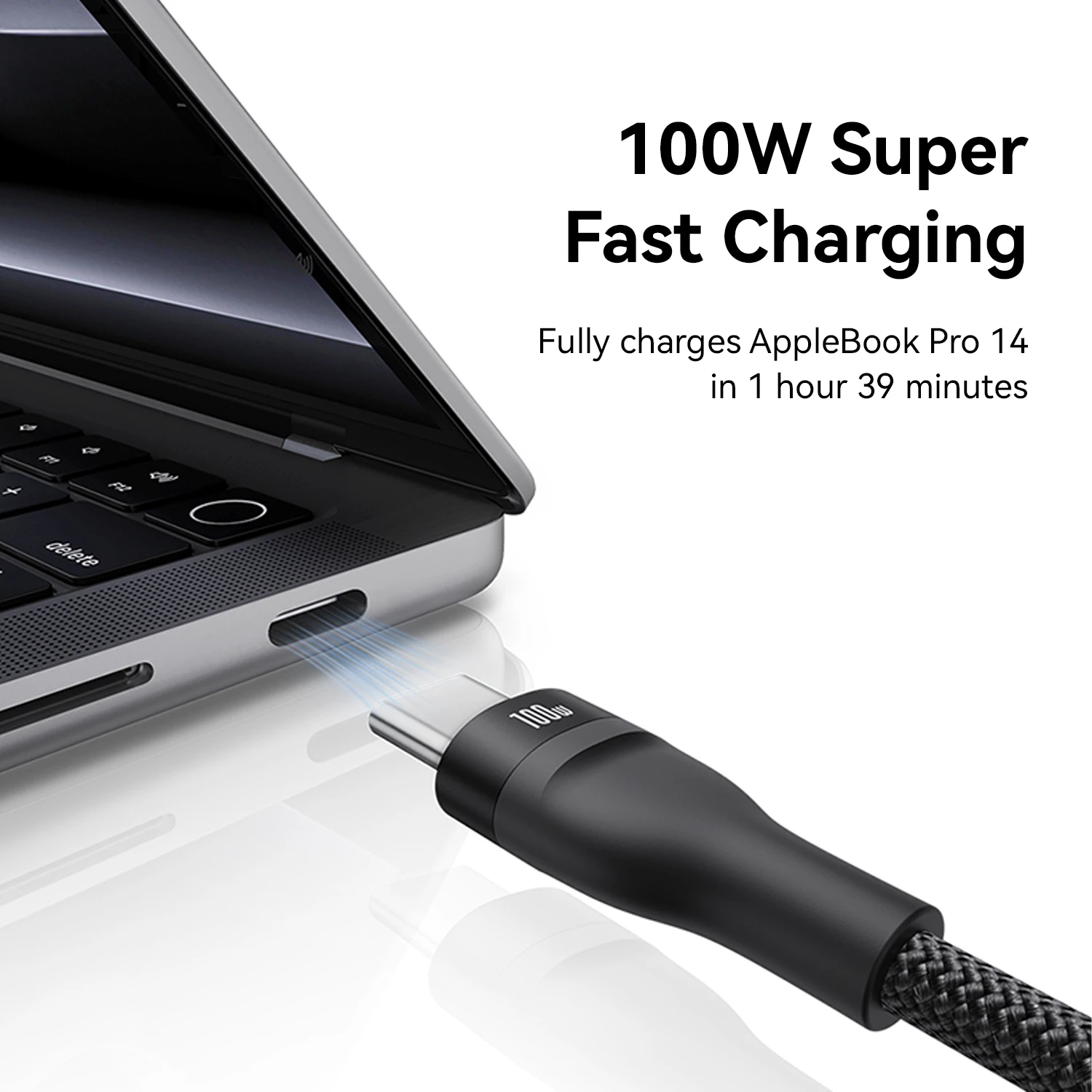 KiiP Kabel Data 100W Flash Series 3in1 Fast Charging Cable Type-C to C+C+C - Image 2