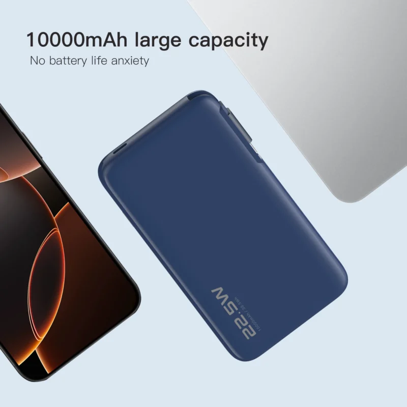 KiiP E60 Powerbank Retractable Cable 22.5W 10000mah Fast Charging Power Bank  Type-C - Image 5