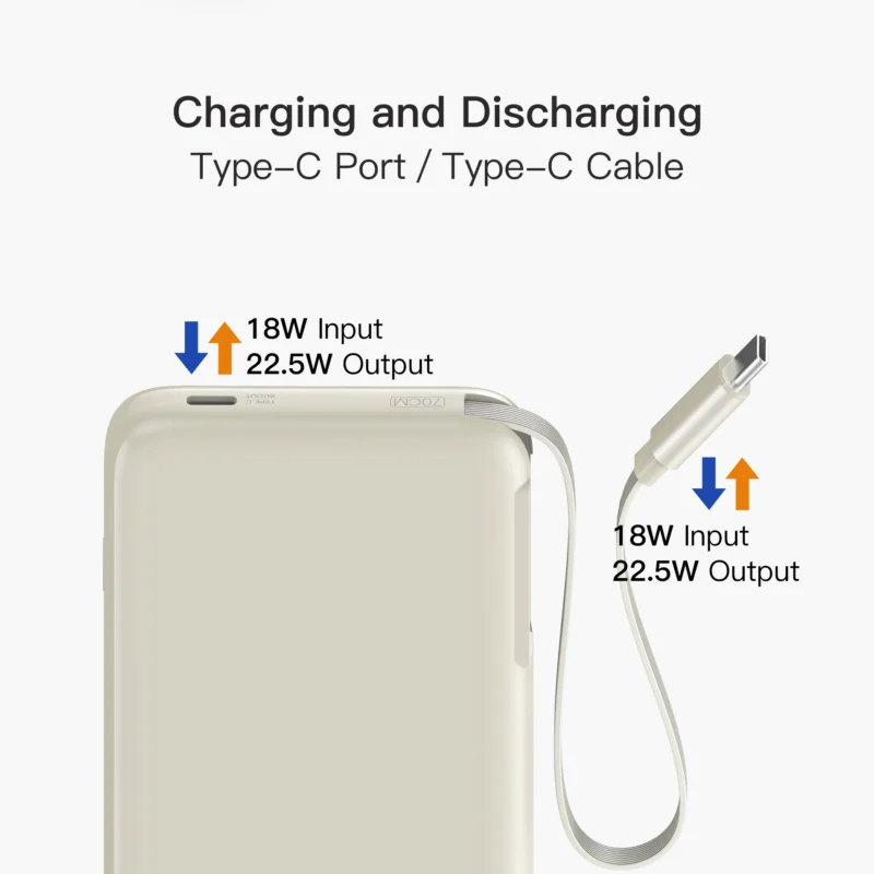KiiP E60 Powerbank Retractable Cable 22.5W 10000mah Fast Charging Power Bank  Type-C - Image 7