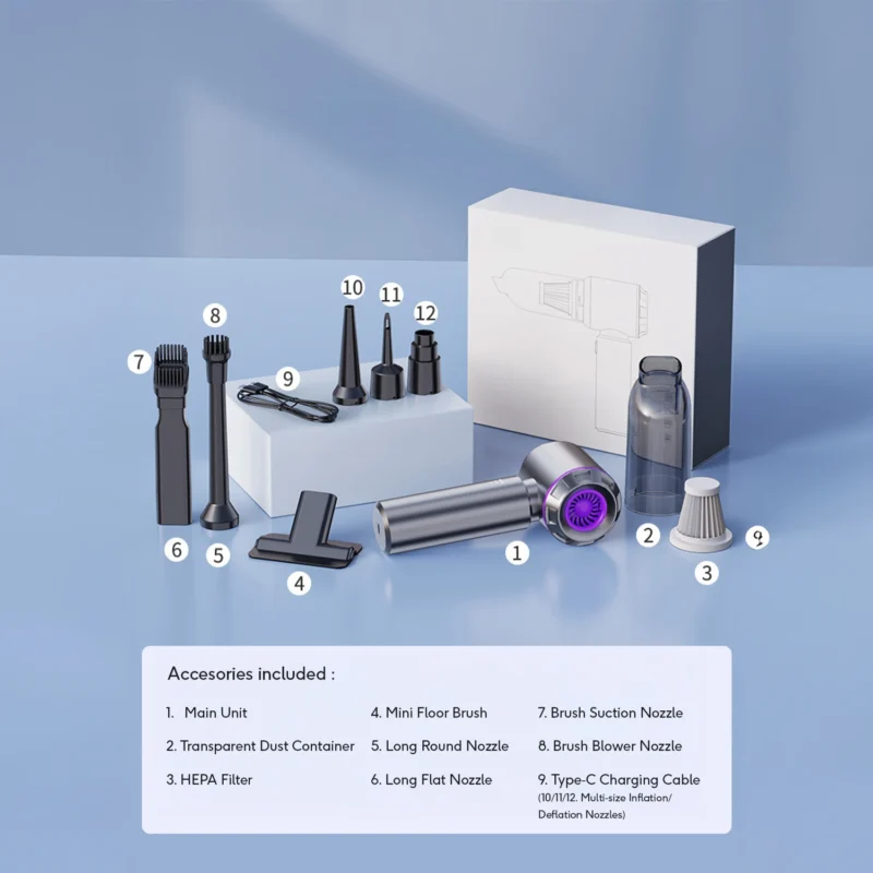 KiiP Vacuum Cleaner Portabel Tanpa Kabel Genggam 16000Pa 3 in 1 Penghisap Debu Mobil Wireless Kasur Penyedot Debu Vakum - Image 3
