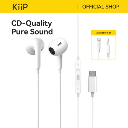 KiiP Headset Handsfree 3.5mm Wired Earphone Mic Earphone Kabel Low Latency