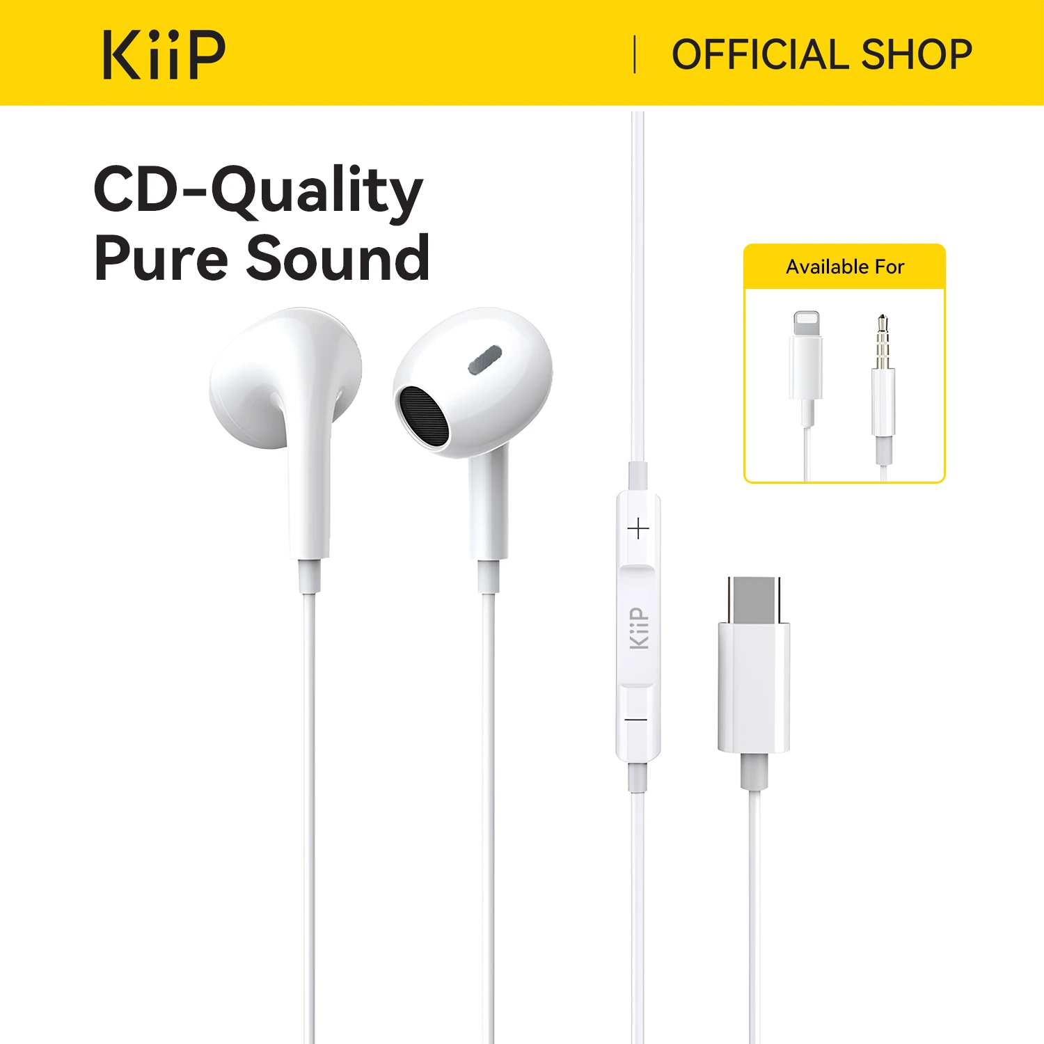 KiiP Headset Handsfree 3.5mm Wired Earphone Mic Earphone Kabel Low Latency