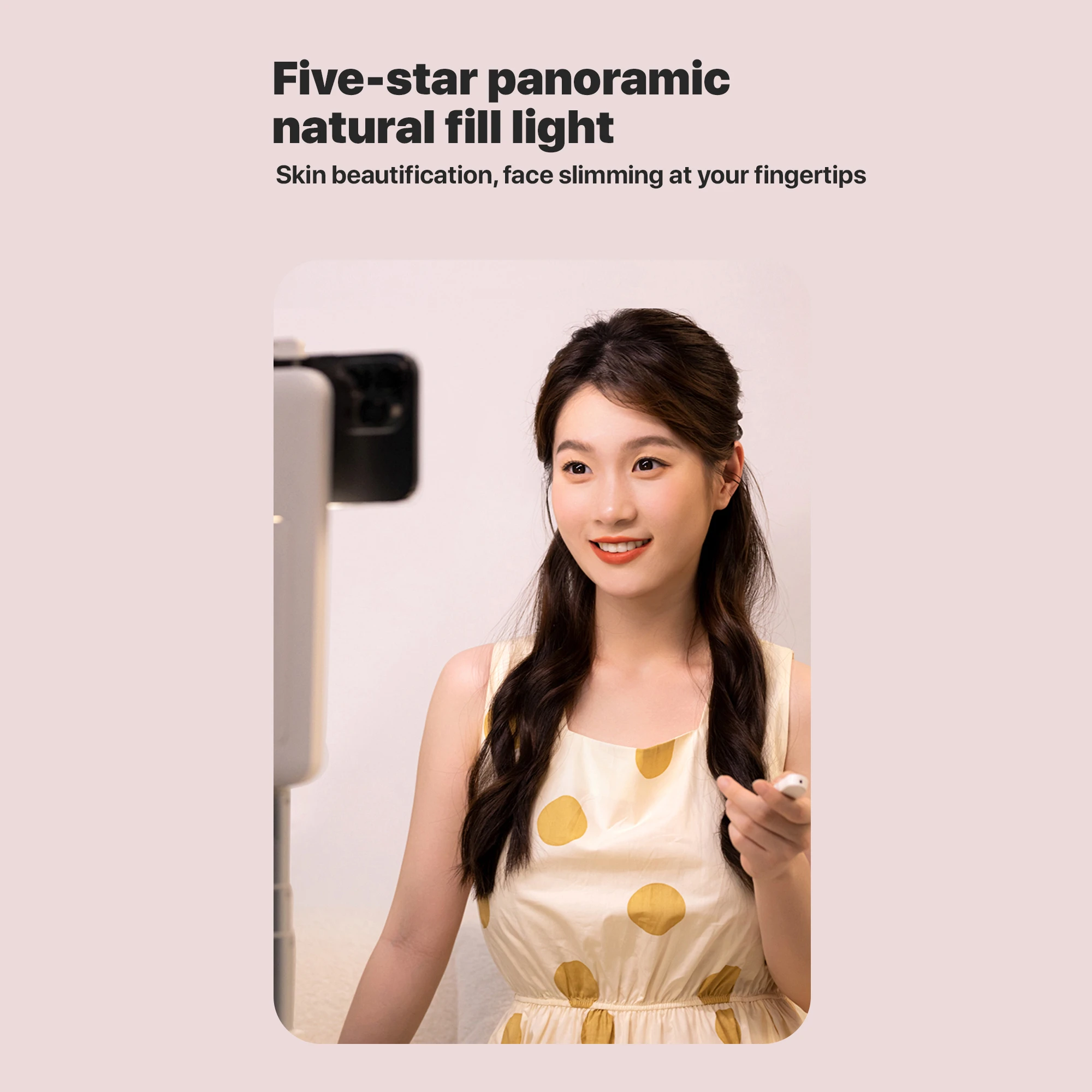 KiiP Wireless Selfie02 Stand Phone Live Stream Lipat Multi Fungsi Ring Light LED - Image 2