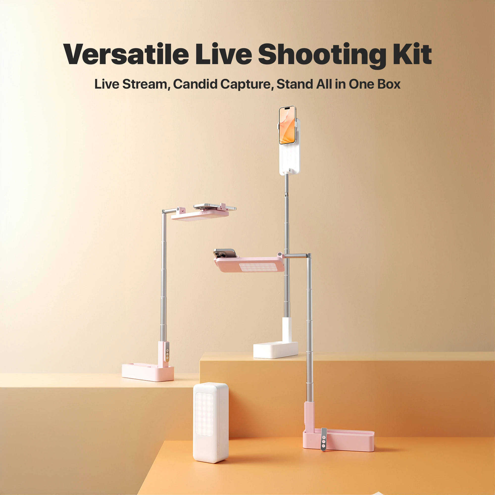 KiiP Wireless Selfie02 Stand Phone Live Stream Lipat Multi Fungsi Ring Light LED - Image 4