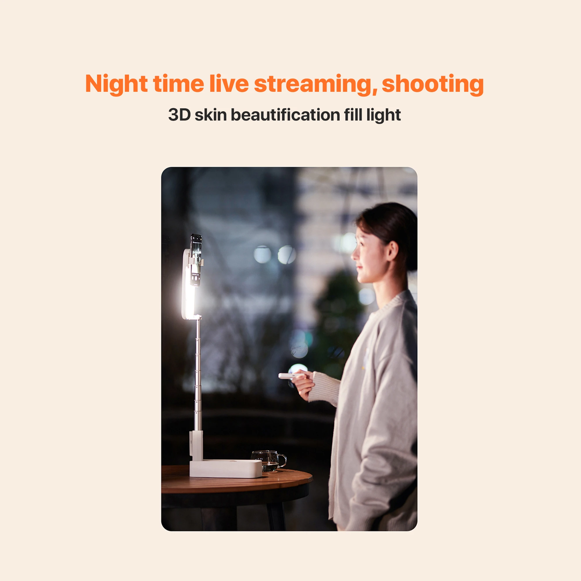 KiiP Wireless Selfie02 Stand Phone Live Stream Lipat Multi Fungsi Ring Light LED - Image 6