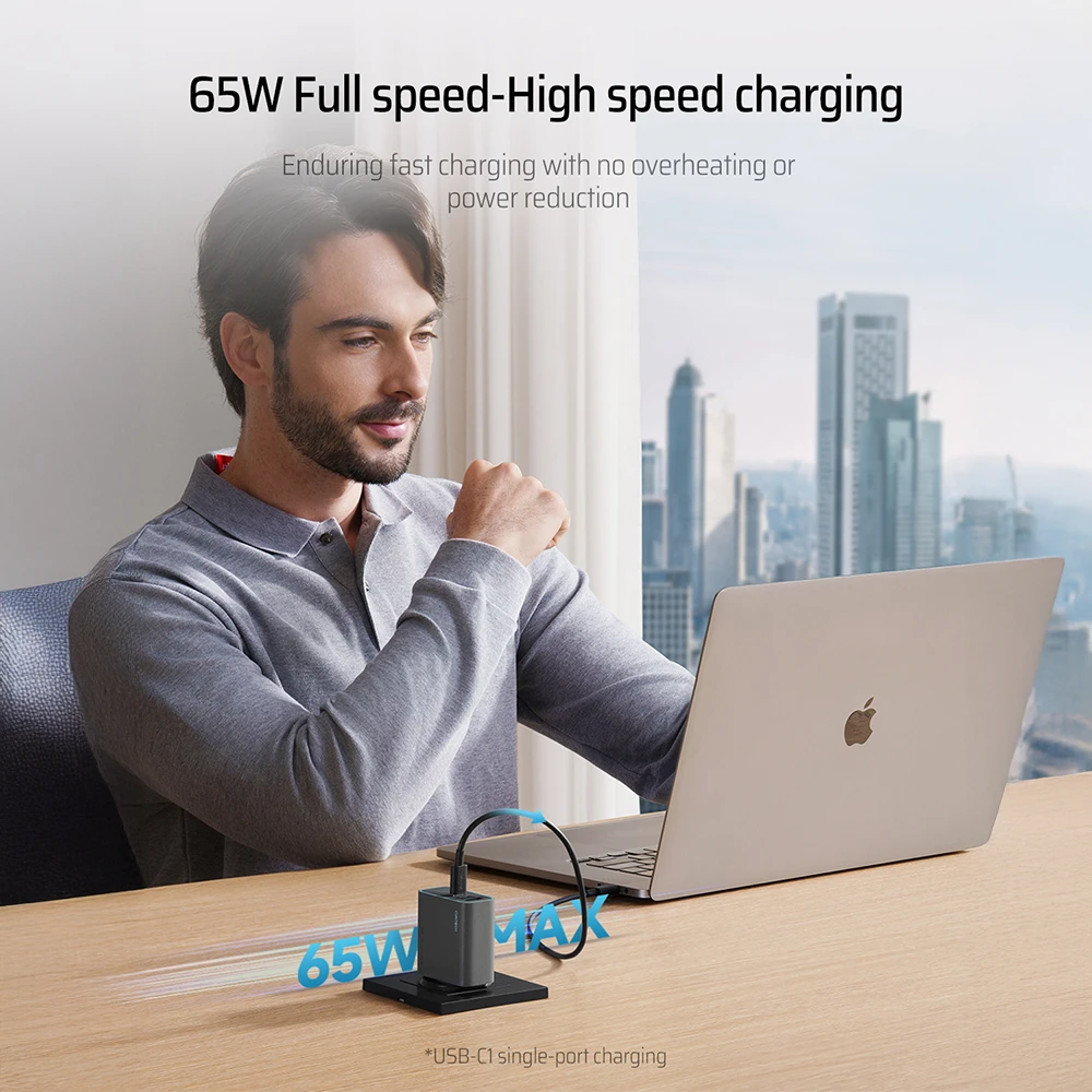 ZMI Cuktech AD653C GaN3 65W Adaptor Kepala Charger Fast Charging USB TYPE C PD QC - Image 2