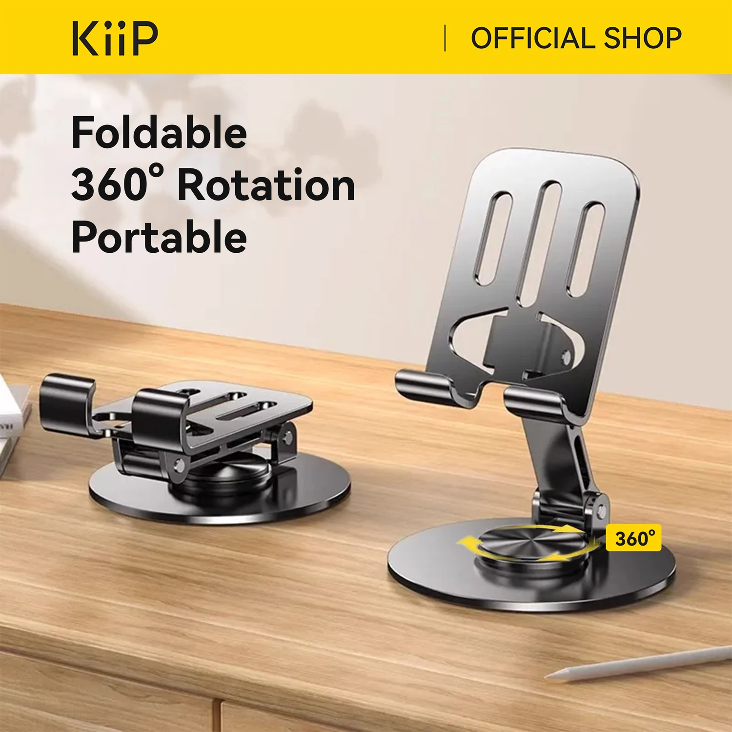 KiiP H04 Folding Phone Stand Holder Lipat Dudukan Handphone Universal 360° Rotate