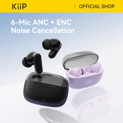 KiiP DTS19 TWS ANC ENC Bluetooth 6.0 Headset Handsfree Earphone Low Latency