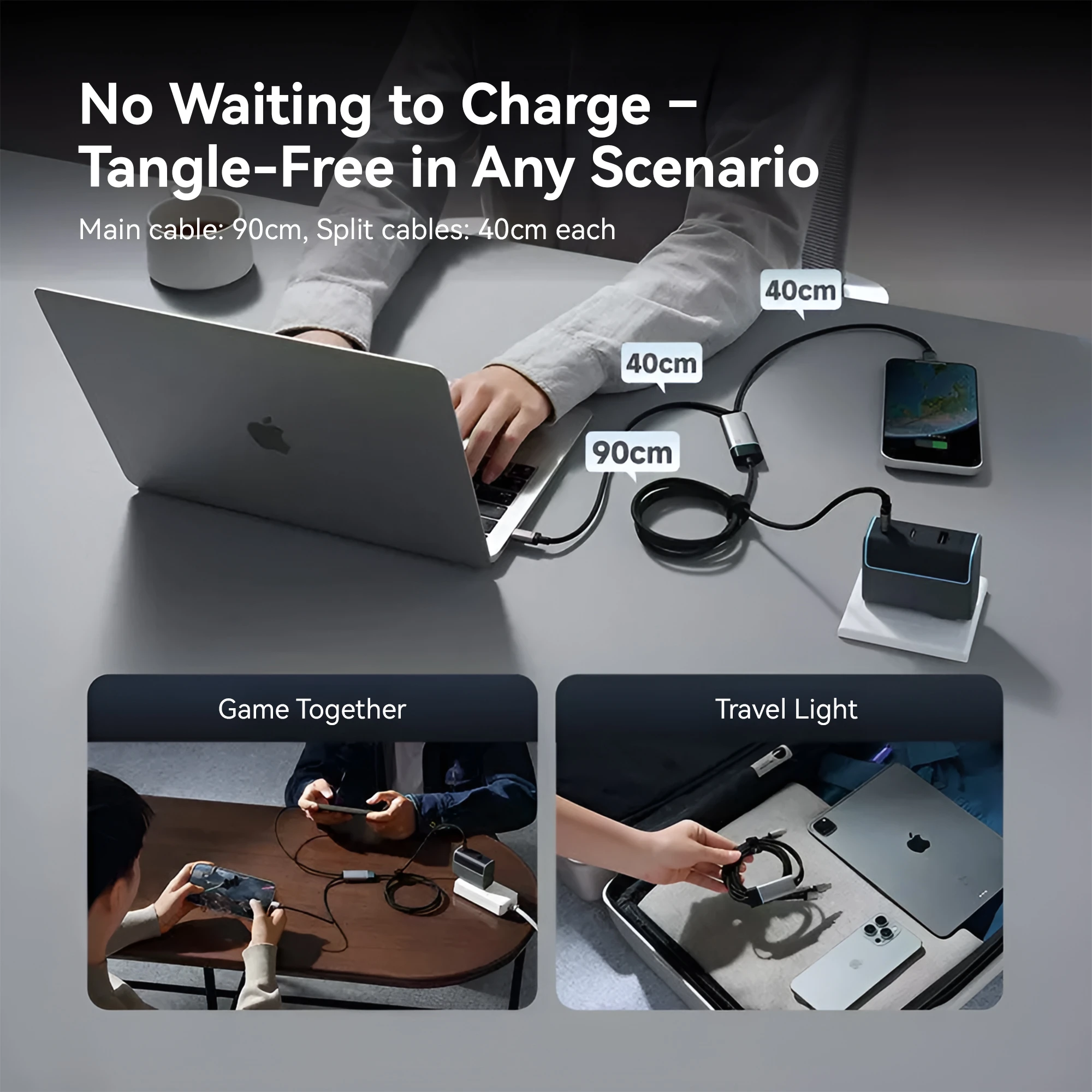 Cuktech 10 C2C515 Kabel Data 2in1 100W PD3.0 PP3 QC4 Fast Charging - Image 6