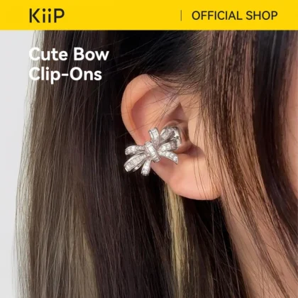 KiiP Freeclip Earbuds Jewelry Aksesoris Earphone Clip DIY Shape Earrings Cute Bow