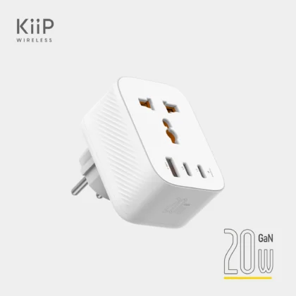 KiiP C33T Compact Universal Travel Adaptor 4000W Fast Charging Adapter EU/USA/UK