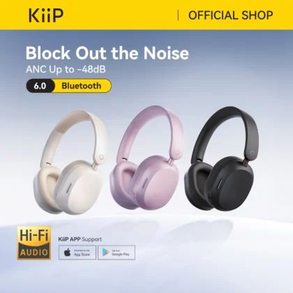 KiiP TH100 ANC Wireless/Wired Over-Ear Headphone Spatial Audio
