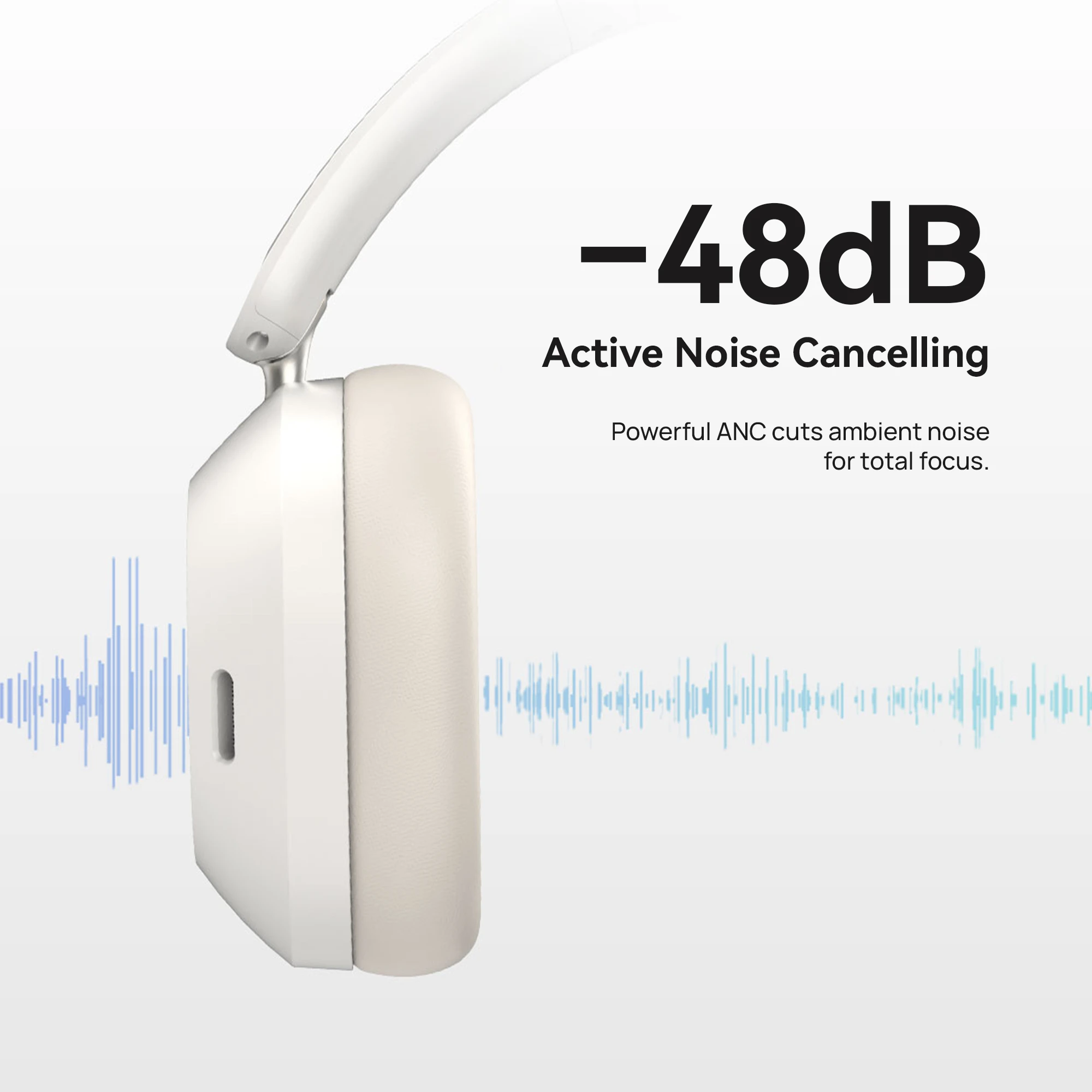 KiiP TH100 ANC Wireless/Wired Over-Ear Headphone Spatial Audio - Image 5